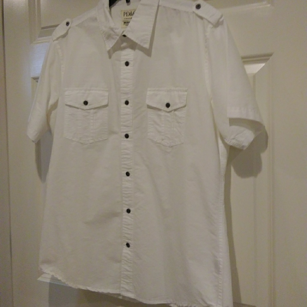 PD & C, Size large, white, mens shirt